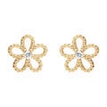 Boucles d'oreille sur Artemare : Boucles d'oreille tige en vermeil fleur ajour&eacute;e avec oxyde blanc