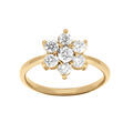 Bague en vermeil forme marguerite avec oxydes blancs sertis
