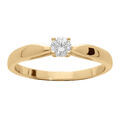 Bague en vermeil 4mm avec solitaire oxyde blanc serti quatre griffes Artemare