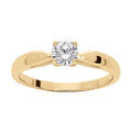 Bague en vermeil 5mm avec solitaire oxyde blanc serti quatre griffes