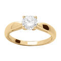 Bagues sur Artemare : Bague en vermeil 6mm avec solitaire oxyde blanc serti quatre griffes