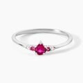 Histoire d'Or Bague Blush Argent Blanc Oxyde De Zirconium Rubis