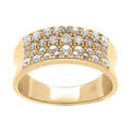 Bague en vermeil ruban incurv&eacute; pav&eacute; d'oxydes blancs sertis sur le dessus