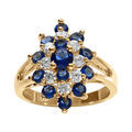 Bague en vermeil marquise avec oxydes bleus et blancs Artemare