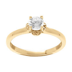 Bague en vermeil avec solitaire d'oxyde blanc serti