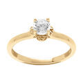 Bague en vermeil avec solitaire d'oxyde blanc serti