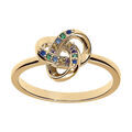 Bagues sur Artemare : Bague en vermeil noeud d'oxydes multi couleurs sertis