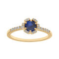 Bague en vermeil forme fleur avec oxydes bleu fonc&eacute; et blancs sertis Artemare
