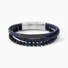 Bracelet Jourdan Hercule Cuir Multicolore Onyx Lapis Lazuli