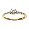 Bague en vermeil avec solitaire central blanc 3,8mm et oxydes blancs sertis sur 1/2 rails