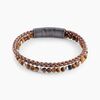 Jourdan Bracelet Cuir Cuir De Vache Marron Oeil De Tigre