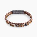 Jourdan Bracelet Cuir Cuir De Vache Marron Oeil De Tigre