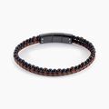 Jourdan Bracelet Cuir De Vache Marron Oeil De Tigre