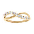 Bague en vermeil crois&eacute;e et 1/2 rang d'oxydes blancs sertis Artemare