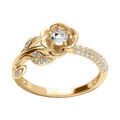 Bague en vermeil forme fleur 8.2mm avec oxydes blancs sertis Artemare