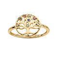 Bague en vermeil rondelle motif arbre de vie avec pierres multi couleurs Artemare