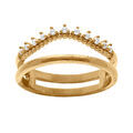 Bague en plaqu&eacute; or double rangs dont un avec oxydes blancs sertis Artemare