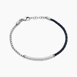 Jourdan Bracelet Cuir De Vache Bleu