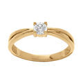 Bagues sur Artemare : Bague en plaqu&eacute; or avec solitaire oxyde blanc serti