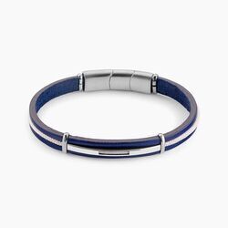 Jourdan Bracelet Cuir De Vache Bleu