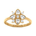 Bague en plaqu&eacute; or forme fleur avec oxydes blancs sertis clos Artemare