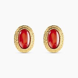 Histoire d'Or Boucles D'Oreilles Puces Marinella Acier Jaune Agate