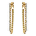 Boucles d'oreille sur Artemare : Boucles d'oreille tige en acier dor&eacute;, cha&icirc;nette d'oxydes blancs sertis
