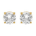 Boucles d'oreille tige en acier dor&eacute; ronde oxyde blanc serti - 0.90cm Artemare