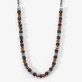 Colliers sur Grenoble : Collier Jourdan Bengale Acier Argent&eacute; Oeil De Tigre Pierre De Lave