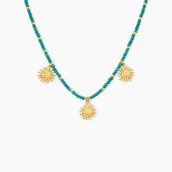 Histoire d'Or Collier Mermaid Acier Jaune Verre