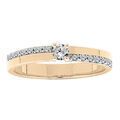 Bague en vermeil sertie d'un solitaire et d'une ligne pav&eacute; d'oxyde Artemare