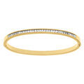 Bracelets sur Artemare : Bracelet en acier dore rigide articul&eacute; avec oxydes blancs