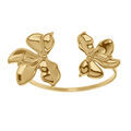 Bracelets sur Artemare : Bracelet en acier dor&eacute; rigide double fleur - 40x26mm