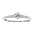 Bague en argent rhodi&eacute; solitaire rond oxyde blanc serti 4mm Artemare