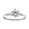 Bague en argent rhodi&eacute; solitaire rond oxyde blanc serti 7mm Artemare