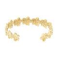 Bracelet en acier dor&eacute; floral - 60mm