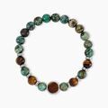 Bracelet Jourdan Archimedes Acier Argent&eacute; Oeil De Tigre Turquoise