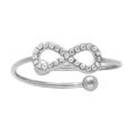 Alliances sur Artemare : Bague en acier infini contour d'oxydes blancs sertis - r&eacute;glable