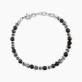 Histoire d'Or Bracelet Saul Acier Blanc Pierre De Lave Labradorite H&eacute;matite