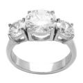 Alliances sur Artemare : Bague en acier trois oxydes blancs sertis