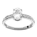 Alliances sur Artemare : Bague style solitaire en acier et oxydes blancs