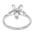 Alliances sur Artemare : Bague en acier avec fleur 10mm sertie d'oxydes blancs