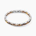 Jourdan Bracelet M&eacute;tal Acier Blanc Oeil De Tigre
