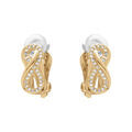 Boucles d'oreille sur Artemare : Boucles d'oreille clip en laiton dor&eacute; infini avec oxydes blancs sertis