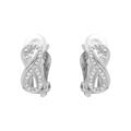 Boucles d'oreille clip en laiton placage palladium infini avec oxydes blancs sertis