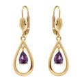 Boucles d'oreille sur Artemare : Boucles d'oreille dormeuse en vermeil forme goutte et oxyde violet suspendu
