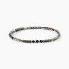 Bracelet Jourdan Acier Blanc Pierre De Synthese Bronzite Agate