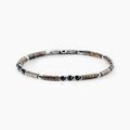 Bracelet Jourdan Acier Blanc Pierre De Synthese Bronzite Agate