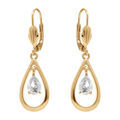 Boucles d'oreille sur Artemare : Boucles d'oreille dormeuse en vermeil forme goutte et oxyde suspendu
