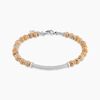 Jourdan Bracelet Naturel Acier Blanc Jaspe Africain